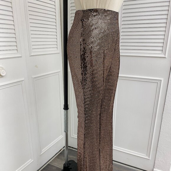 Dance Inc. Gold Sparkle Sequin Pants Sz S-M for Gorgeous Night Out Special Event - Picture 4 of 16